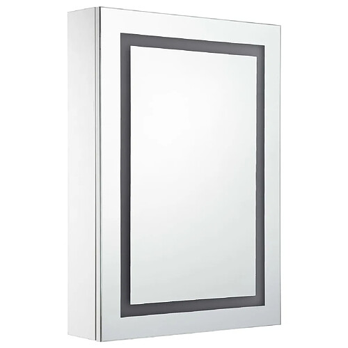 Helloshop26 Armoire de salle de bain à miroir led 50 x 13 x 70 cm blanc et argenté 02_0006562