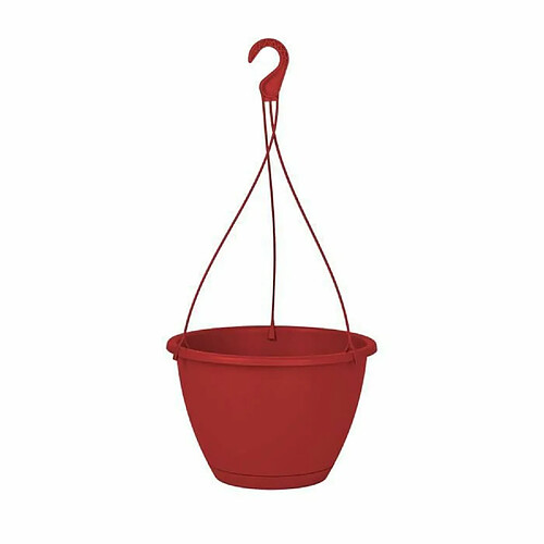 Artevasi Pot de fleurs suspendu 8 L - 31 x 31 x 20,5 cm - Rouge foncé