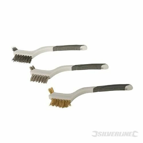 Silverline 617623 Jeu de 3 mini-brosses métalliques assorties