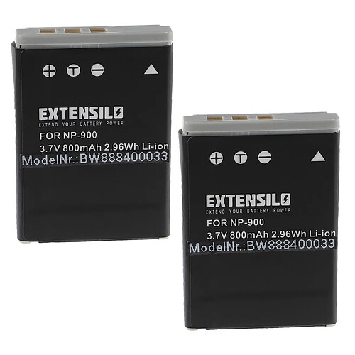 Vhbw EXTENSILO 2x Batteries compatible avec Ufo DS 5080, DS 5331, DS 5332 appareil photo, reflex numérique (800mAh, 3,7V, Li-ion)