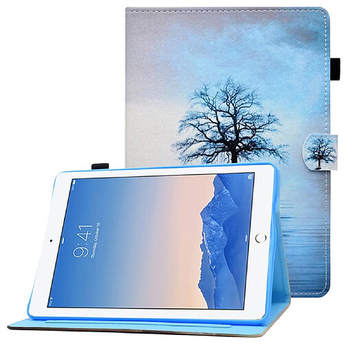 Etui en PU motif de couture avec support et porte-carte pour votre iPad Air (2013)/Air 2/9.7-pouces (2017)/(2018) - Arbre à eau