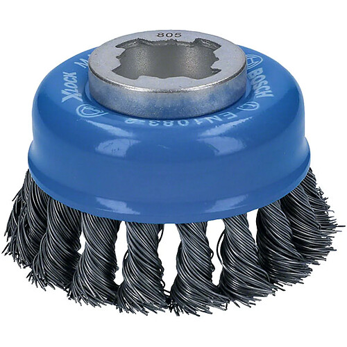 BOSCH Brosse boisseau à fils torsadés X-LOCK 75mm - Heavy for Metal (75 mm - 0.50 mm)