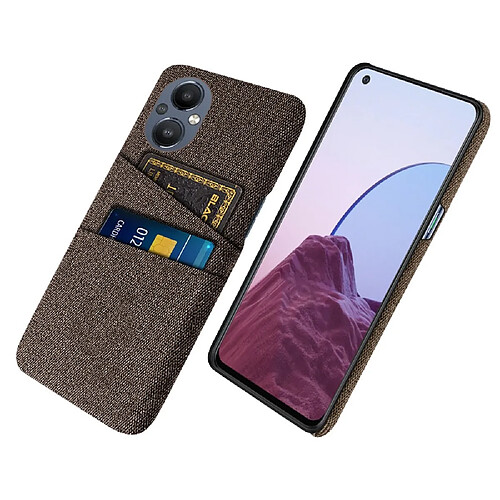 Coque en TPU anti-griffes avec porte-cartes, marron pour votre OnePlus Nord N20 5G