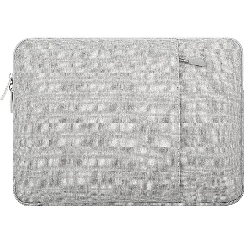 Housse de protection pour ordinateur portable compatible avec les ordinateurs portables de 13 à 13,3 pouces, avec poches Housse de protection verticale en fibre de polyester, gris