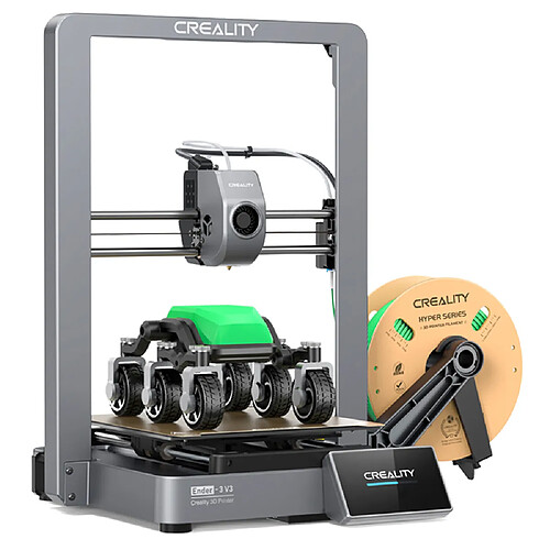 Creality Ender-3 V3 Imprimante 3D, mise à niveau automatique, vitesse max. 600 mm/s, extrudeuse double