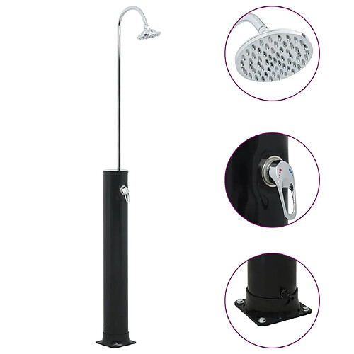 vidaXL Douche solaire Noir 214 cm 20 L