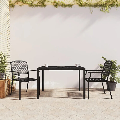 vidaXL Ensemble à manger de jardin 3 pcs anthracite acier