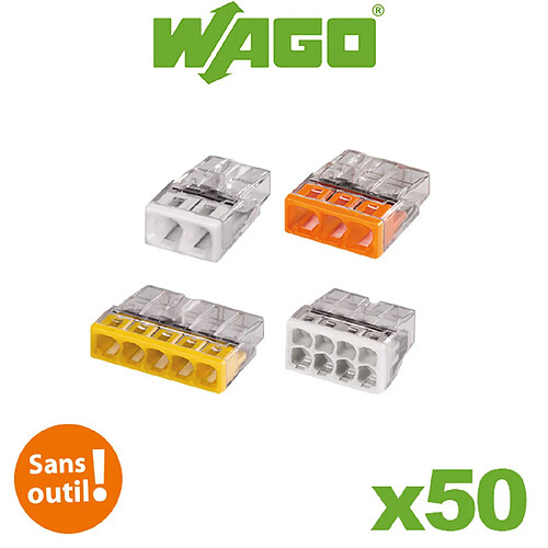 Wago - Pot panaché de 50 bornes de connexion automatique 2, 3, 5 et 8 entrées S2273