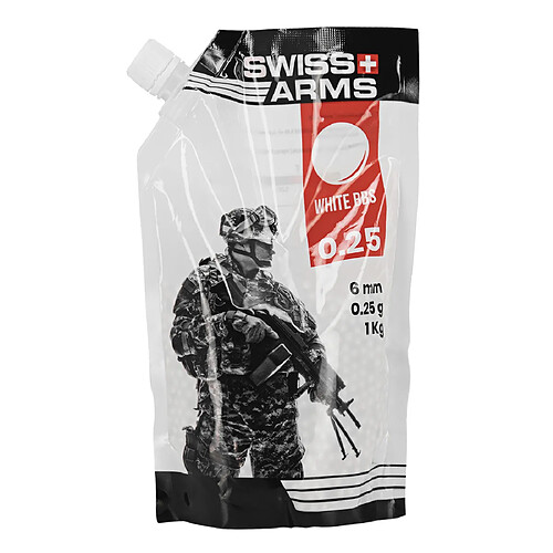 Sachet de 4000 Billes Swiss Arms 0.25g Bio pour Airsoft, Munitions Écologiques et Précises