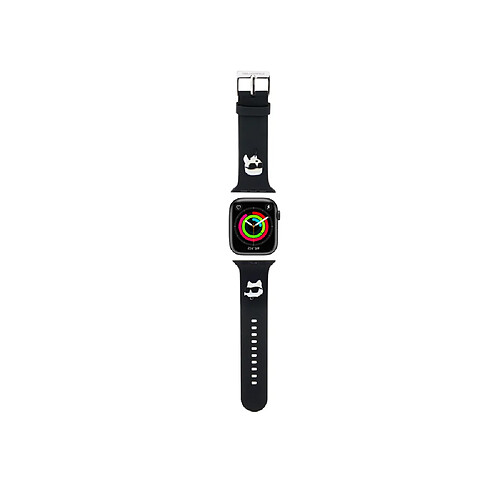 Karl Lagerfeld Bracelet pour Apple Watch 42/44/45mm Rubber NFT en Silicone Noir