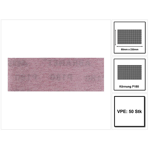 Mirka ABRANET Bandes abrasives Grip 80x230mm P180 - 50 pièces. ( 5417505018 )