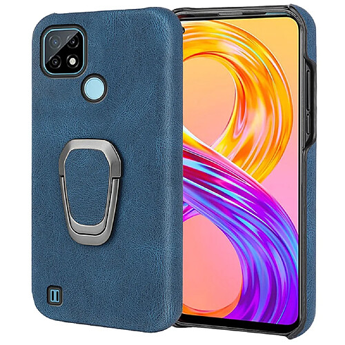 Coque en TPU + PU avec béquille, bleu pour votre Realme C21