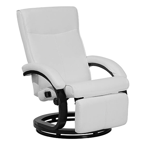 Beliani Fauteuil Cuir PU Blanc MIGHT