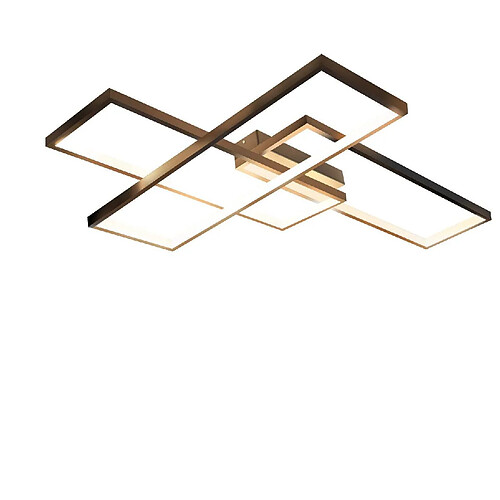 NETTLIFE Plafonnier LED, Éclairage de Plafond Modernes avec 3 Carrés, 67x47x10cm , 35W Métal Lampe de Plafond Applique Murale, Noir , 3000K