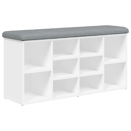 Maison Chic Banc à chaussures | Meuble de rangement à chaussures Meuble d'Entrée blanc 102x32x50 cm bois d'ingénierie -MN50565