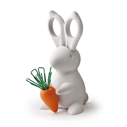 Ac-Deco Lapin de bureau ciseaux - 8,8 x 7,25 x 13,85 cm - Plastique - Blanc