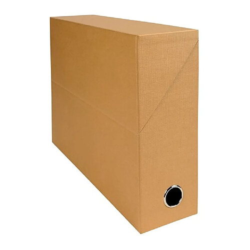 Boîte de classement carton Exacompta dos 9 cm havane - Lot de 5