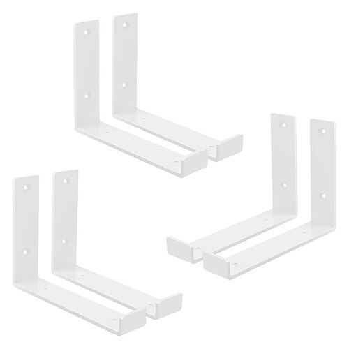 Lot de 6 Supports d'Étagère ML-Design 20x4x14 cm, en Métal, Blanc, Style Industriel