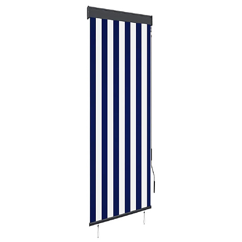 vidaXL Store roulant d'extérieur 60x250 cm Bleu et blanc