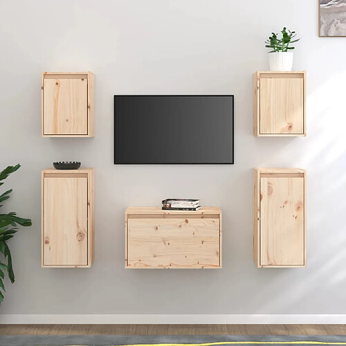 vidaXL Meubles TV 5 pcs Bois massif de pin