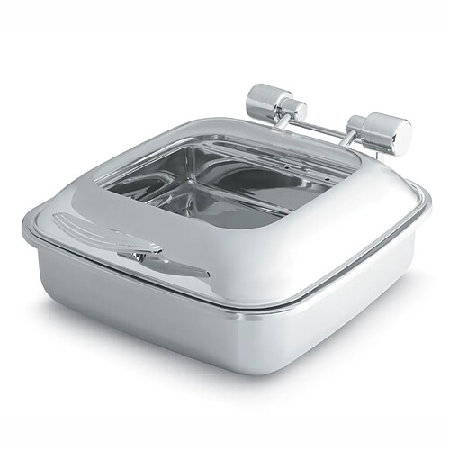 Chafing Dish Inox Carré avec Couvercle en Verre 5,8 L - Pujadas