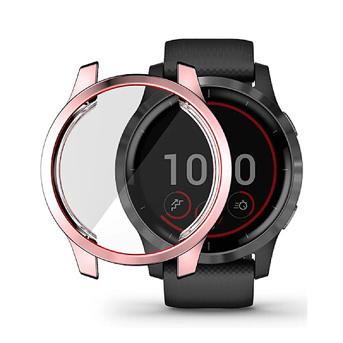 Coque en TPU Couverture électrolytique anti-chute or rose pour votre Garmin Venu 2 45mm/Vivoactive 4 45mm