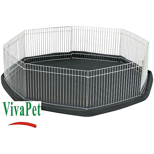 VivaPet Parc octogonal avec 8 Panneaux pour Lapin, Chiot, Hamster, Cochon d?Inde, Cochon, Chat/Chaton Argenté Petit modèle (86 cm de Large et 20,3 cm de Haut)