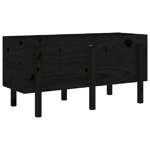 Maison Chic Jardinière,Lit surélevé de jardin - Bac à fleurs - pot de fleur noir 121x50x57 cm bois de pin massif -GKD19425