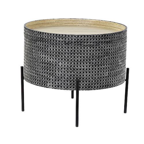 Pegane Table d'appoint ronde en MDF et métal- diamètre 45 x hauteur 39 cm