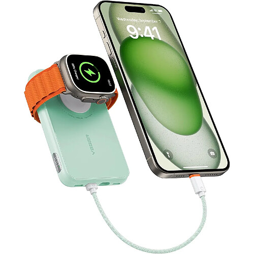 SANAG 10000Mah Batterie Externe Avec Câble Intégré Pour Iphone Apple Watch Samsung Huawei Etc.,20W Pd Charge Rapide Mini Power Bank 4 Entrées 3 Sorties(Câble Usb C To L/L To Usb C)