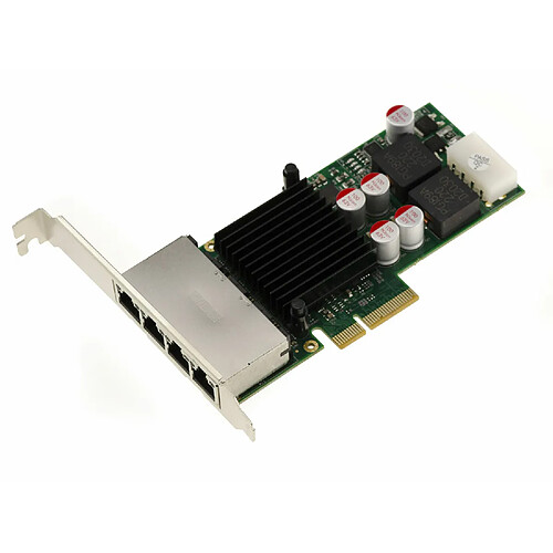 Kalea-Informatique Carte 4 Ports Gigabit Ethernet sur Port PCIe x4 - Power Over Ethernet Poe - Chipset INTEL I350AM4