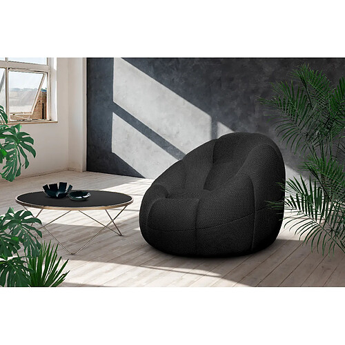 Courtois Laville Fauteuil tissu noir - FIGO