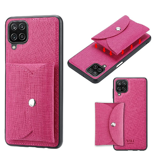 Coque en TPU + PU Peau d'absorption magnétique mobile rose pour votre Samsung Galaxy A12 5G