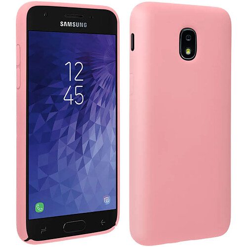 Avizar Coque Samsung J3 2018 Silicone Semi-rigide Mat Finition Soft Touch rose clair