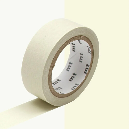 Masking tape unicolore pastel - Ivoire - 1,5 cm x 7 m