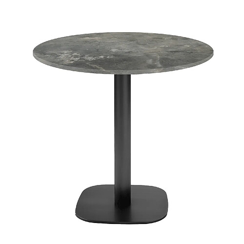 Restootab Table Ø70cm - modèle Round pierre métallisée