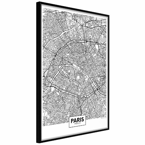 Paris Prix Affiche Murale Encadrée City Map Paris 30 x 45 cm Noir