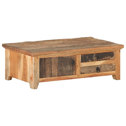 vidaXL Table basse 90x50x31 cm Bois de récupération massif