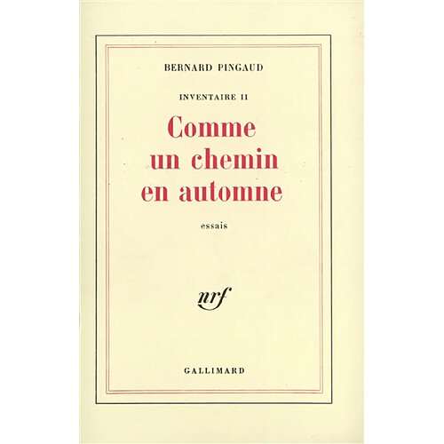 Inventaire. Vol. 2. Comme un chemin en automne · Occasion