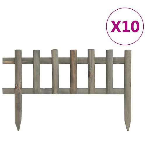 vidaXL Bordure de jardin 10 pcs Bois de sapin 4,4 m