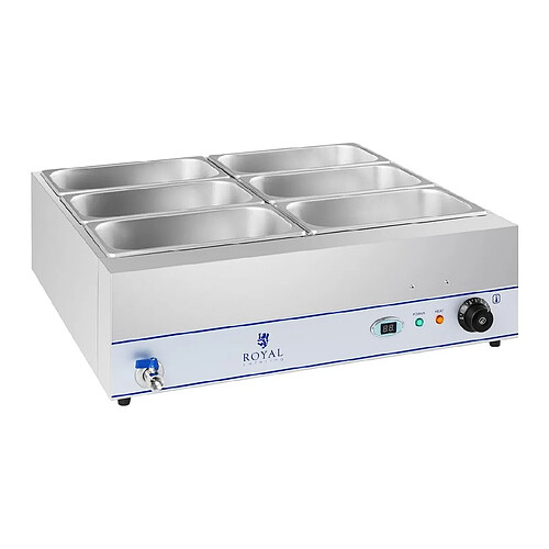 Helloshop26 Bain Marie - 2 000 watts - 6 x 1/3 GN - robinet de vidange 14_0000559