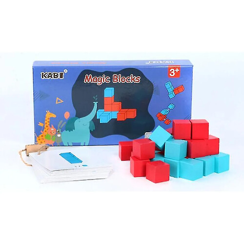 Universal Jouets en bois Montessori pour enfants Puzzle 3D Puzzle Petit Pixel Cube Espace Penser Apprendre Jouets en bois