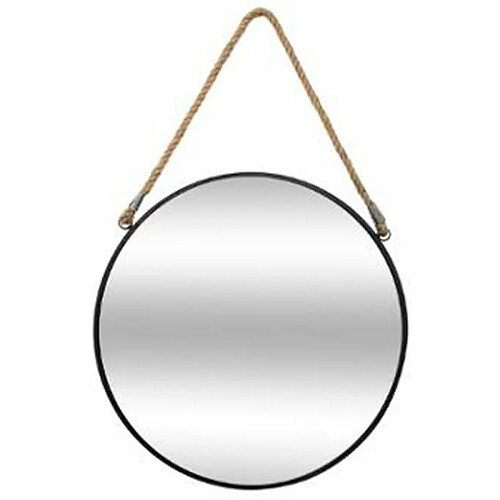 Miroir à Suspendre en Métal Rond 37cm Noir