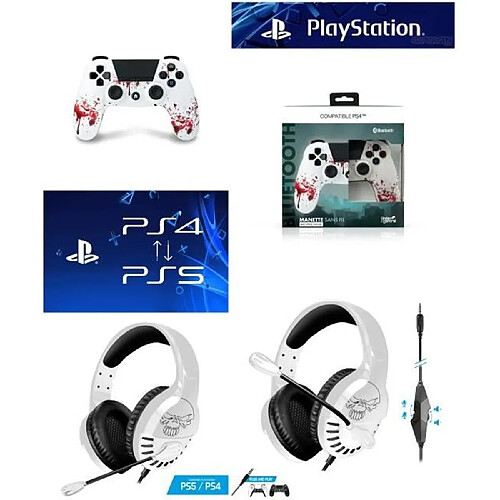 Spirit of Gamer Pack Manette PS4 Manette Bluetooth Zombie 3.5 JACK + Casque Gamer PRO-H3 PS4-PS5 PLAYSTATION