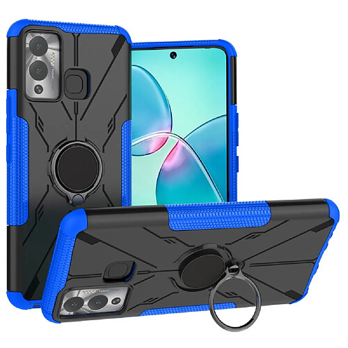 Coque en TPU 2-en-1, anti-chutte avec béquille pour votre Infinix Hot 12 Play 4G - bleu