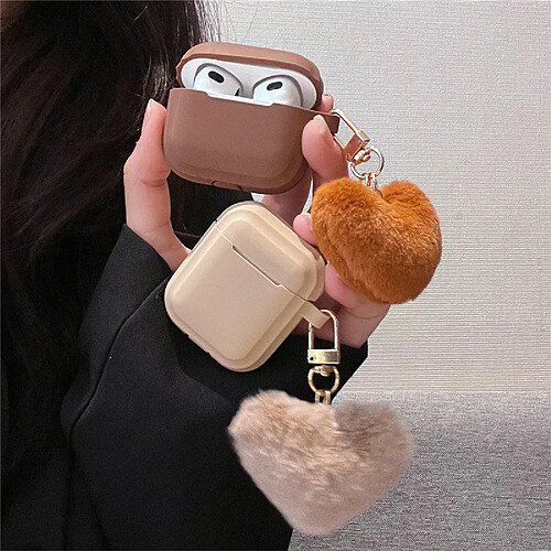 GUPBOO Airpods Coque Housse Étui Protecteur Compatible pour AirPods Pro-Style coréen ins silicone en peluche d'amour simple