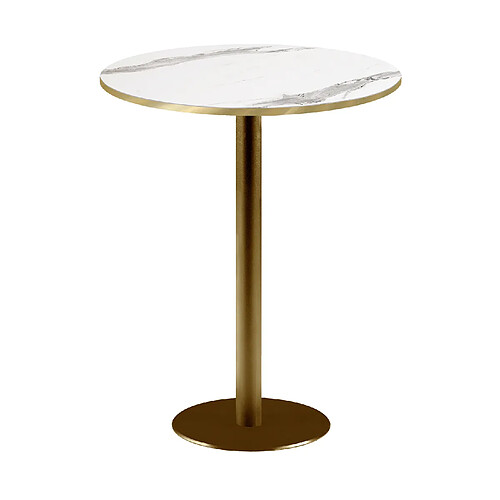 Restootab Mange-debout Ø60cm Rome bistrot marbre blanc