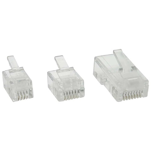 InLine® Modular Plug 8P8C RJ45 pour sertir le câble ruban RNIS 10 pcs. pack