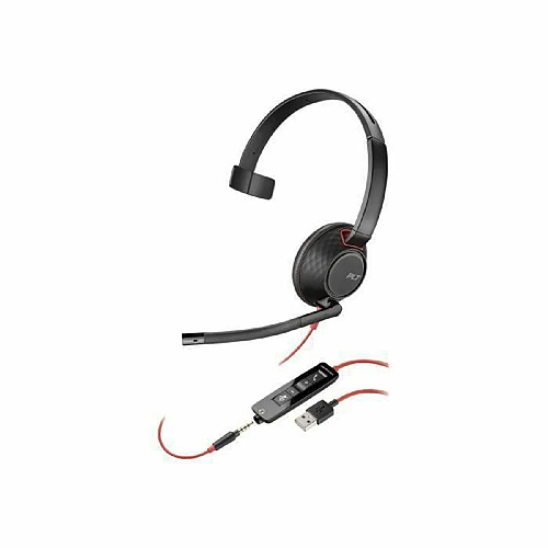 Plantronics Blackwire 5210 casque Arceau Noir, Rouge (BLACKWIRE 5210 C5210 USB-A [BULK] WW) - 0017229158634