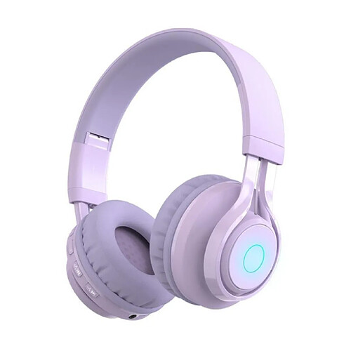 Yonis Casque Audio Enfant Sans Fil LED Violet